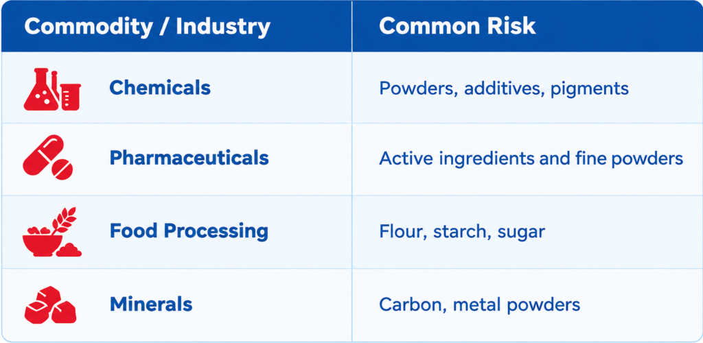industrial materials can produce combustible dust clouds1